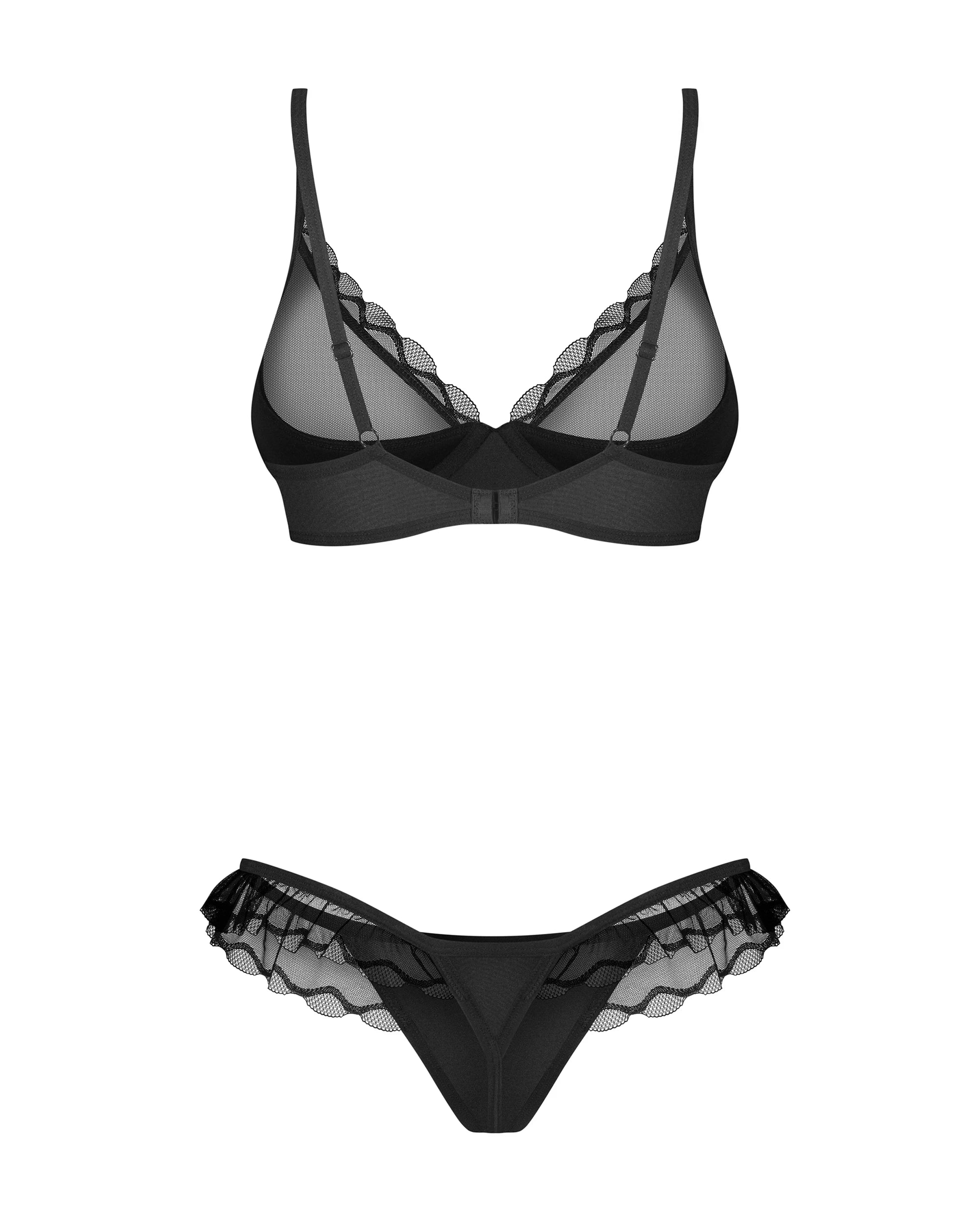Stelisa Sheer Mesh Lingerie Set: Elegant Bra & Thong Duo