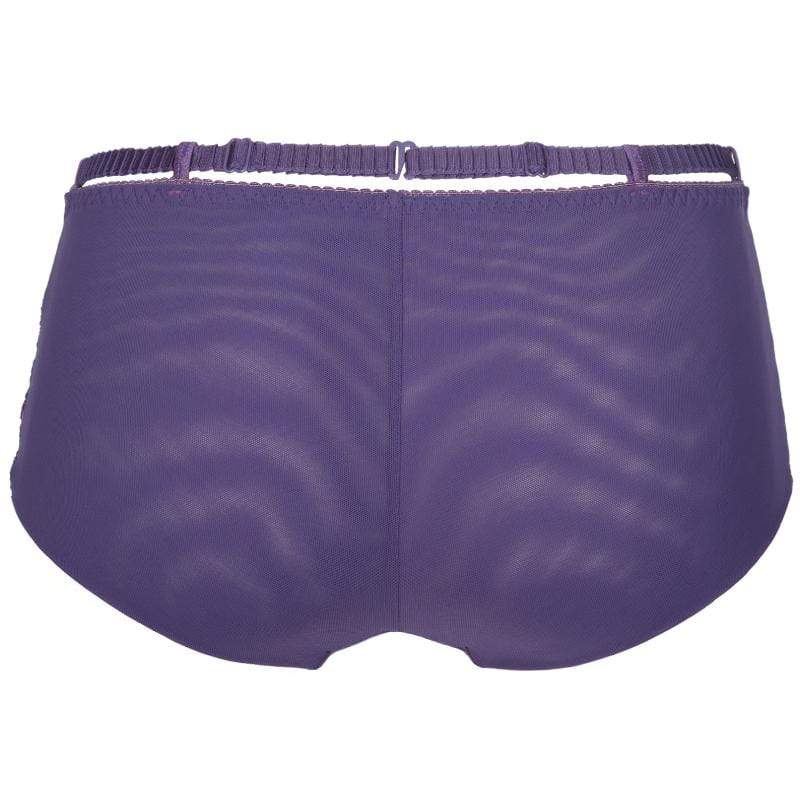 Sheer Lace Boyshort Panty Axami Miami Vibe Purple