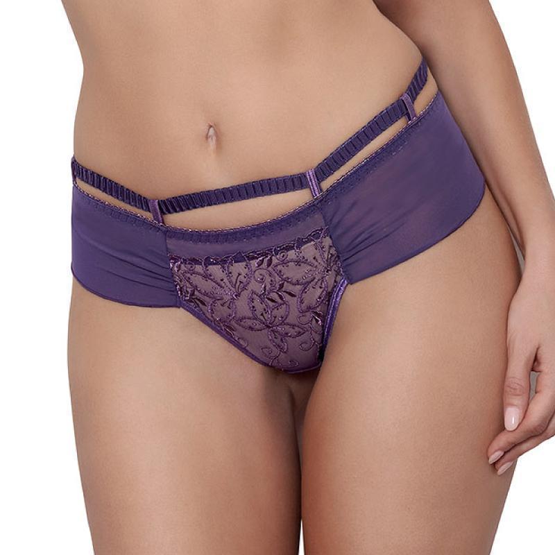 Sheer Lace Brazilian Thong Panty Axami Miami Vibe Purple
