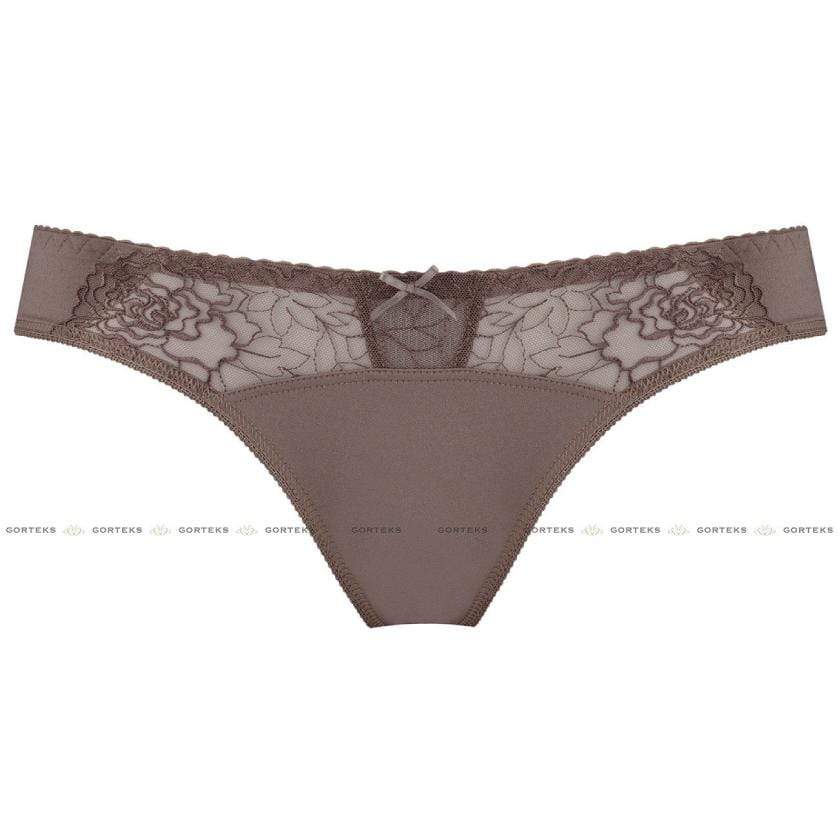 Sheer Low Rise Bikini Panty Gorteks Pamela Mocha