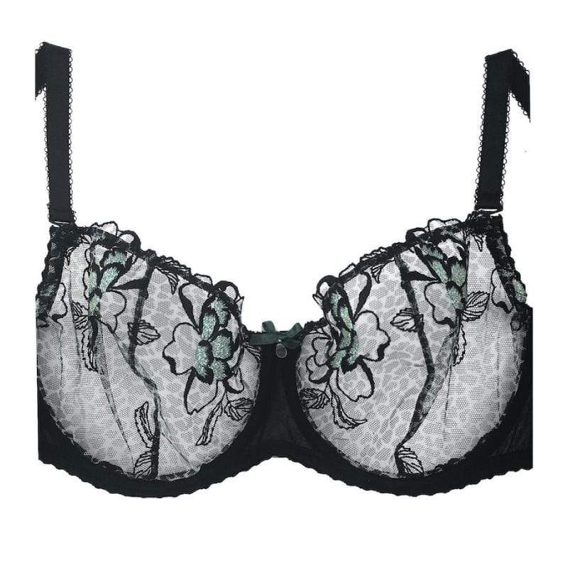 Sawren Intimates Balcony Bra Sheer Mesh Balconette Bra Sawren Java - Lavinia Lingerie