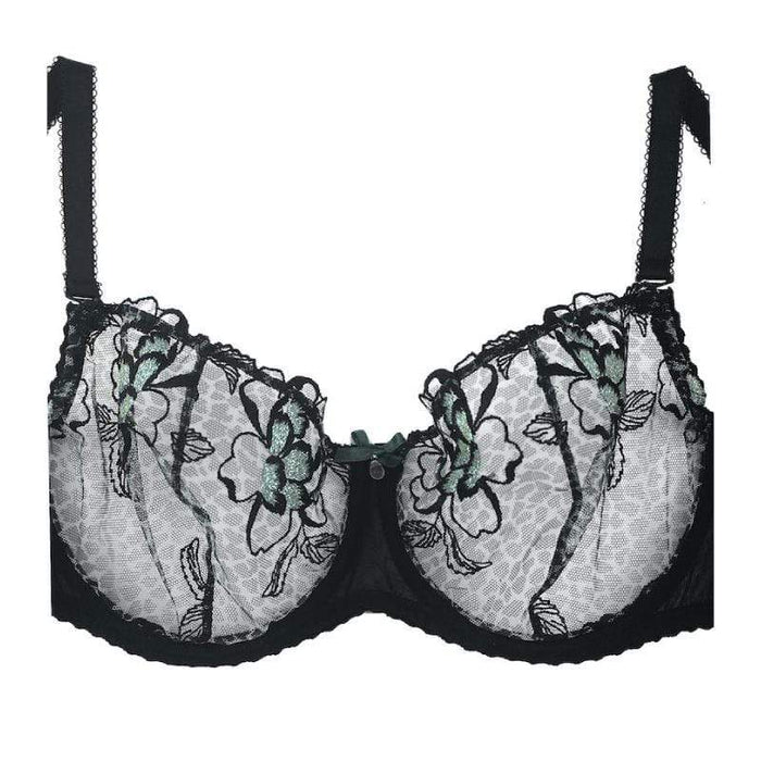 Sawren Intimates Balcony Bra Sheer Mesh Balconette Bra Sawren Java - Lavinia Lingerie
