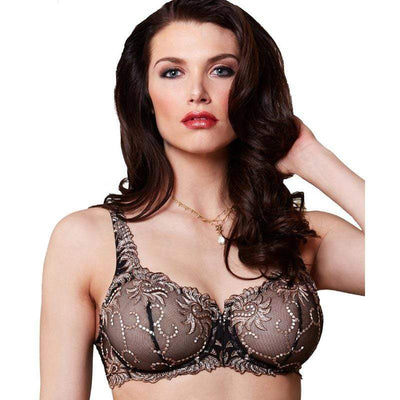 Sheer Mesh Embroidered Demi Bra Lunaire Sevilla Lunaire Lingerie Full Figure Bra