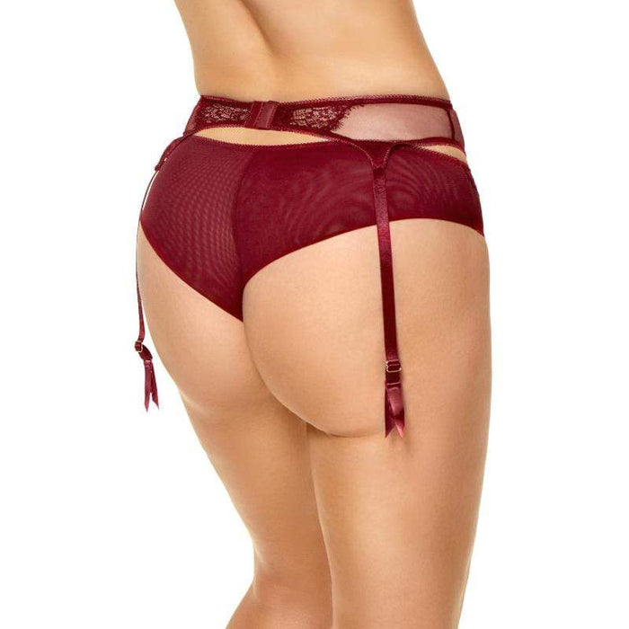 Sheer Mesh Lace Garter Belt Kinga Cherry