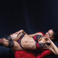 Sexy Lingerie Set Sheer Peek-a-Boo Bra Axami Tomarillo Sorbet