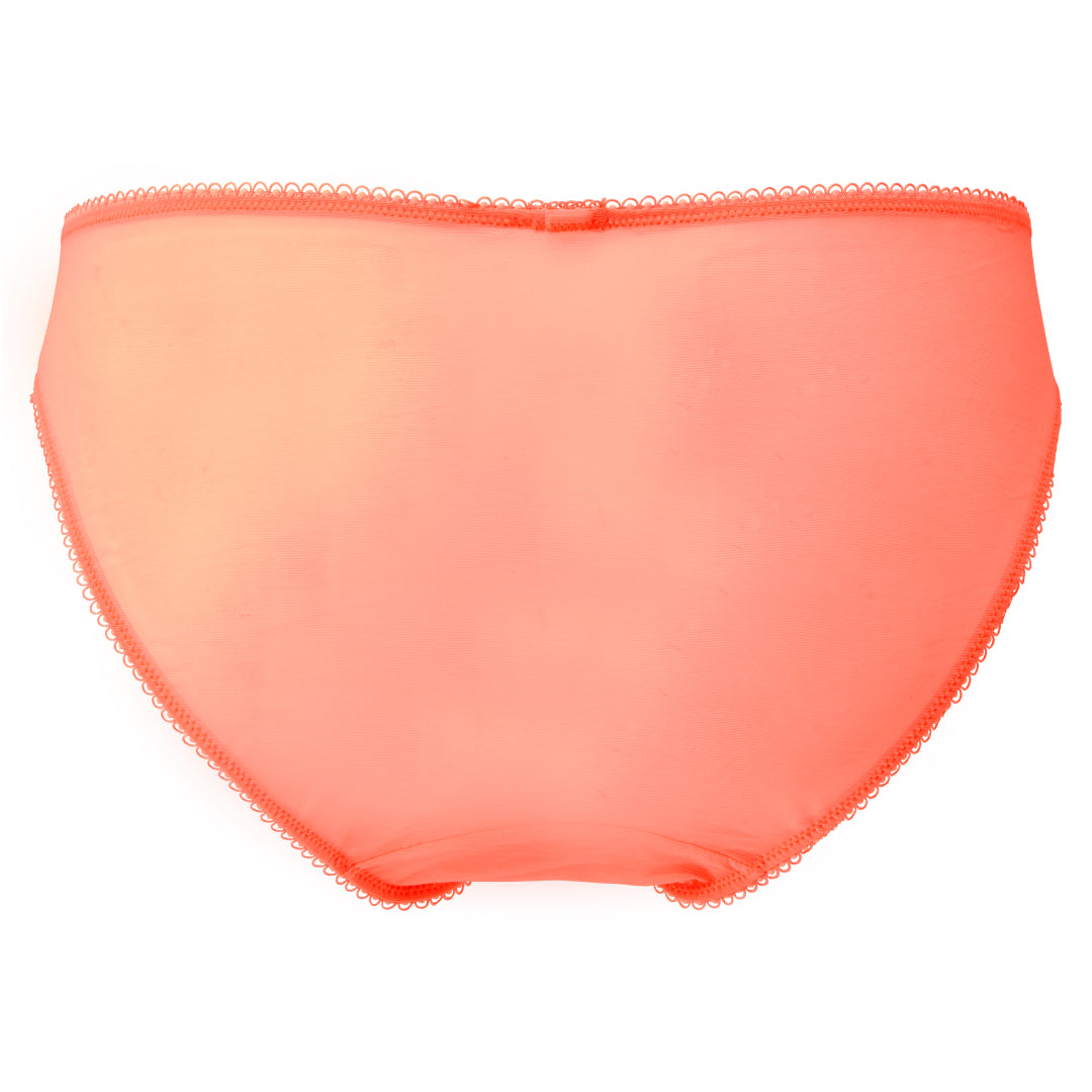 Sheer Mesh Shorts Panty Gossard Superboost Neon Coral Lingerie back view