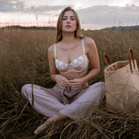 Sexy Sheer Mesh Balconette Bra Plus Size Nude Lingerie