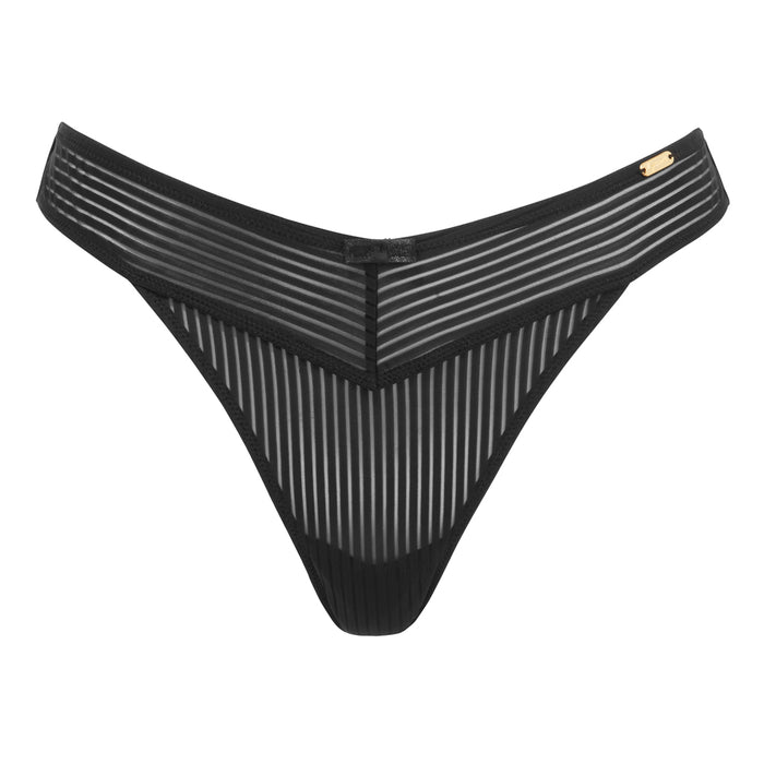 Gossard Sheer Stripe High Waist Brazilian Thong Panty