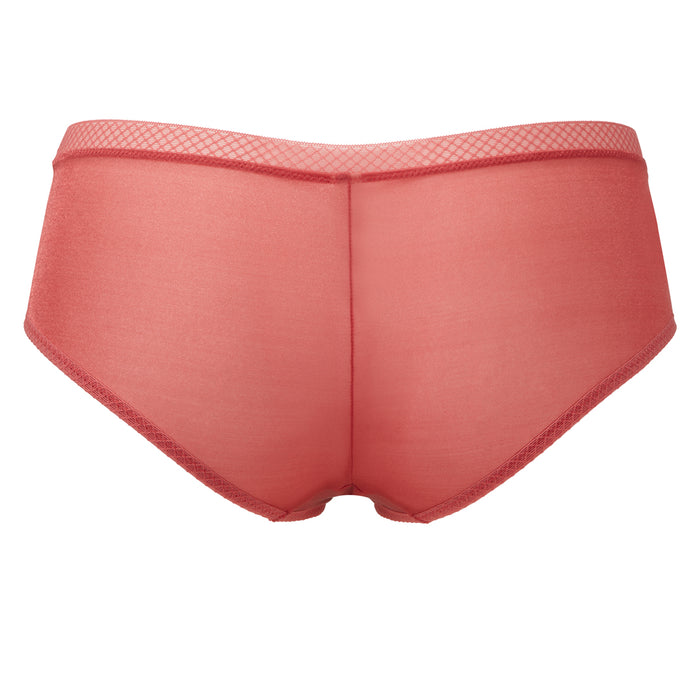 Sheer Boy Short Panty Gossard Glossies Raspberry Sorbet Red Underwear back view