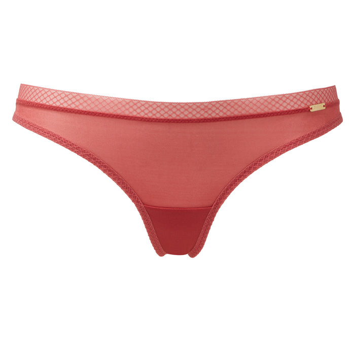 Gossard Glossies Raspberry Sorbet Sheer See Through Thong Panty 6276 front view