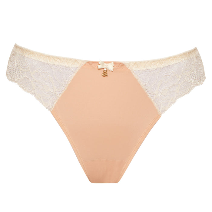 Sheer Mesh Tulle Embroidered Tanga Panty Anabelle Nude Intimates