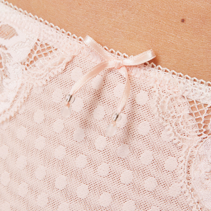 Semi-Sheer Lace Bikini Panty Gorteks Bari bow details