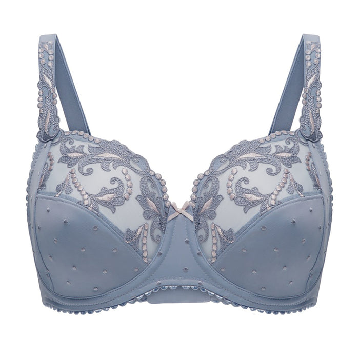 Sheer Lace Wired Bra Nordic Blue