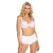 Sheer Lace Demi Cup Bra High Brief Panty Gizela White