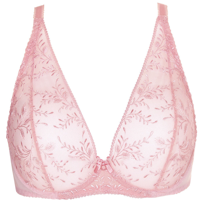 transparent pink plunge bra