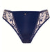 Soft Sheer Mesh Tulle Embroidered Tanga Panty Hazel Navy BLUE