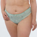 Sheer Mesh Tulle Embroidered Brief Panty Juno Green Lingerie