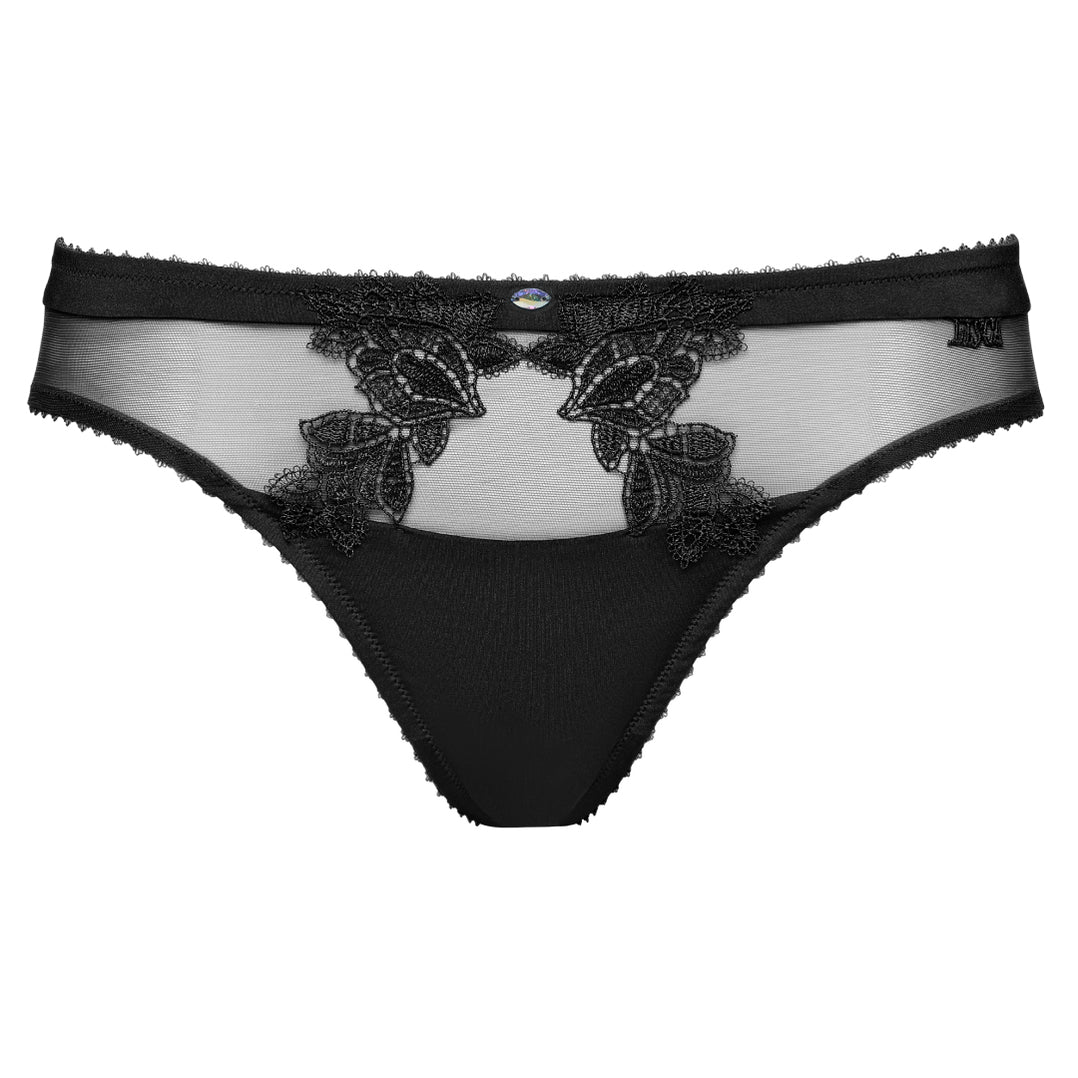 Sexy Sheer Mesh Lace Bikini Panty Lisca Peony Black Lavinia Lingerie