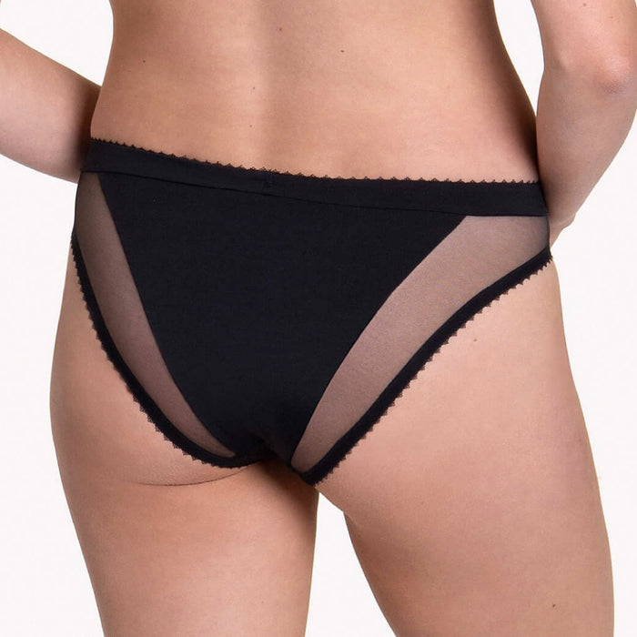Sexy Sheer Mesh Lace Bikini Panty Lisca Peony Black Underwear back view