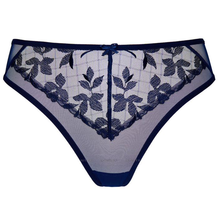 Sheer Floral Embroidery Thong Gorteks Mona