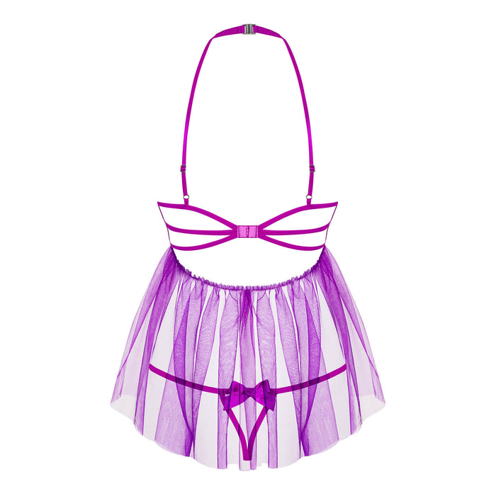 Sexy Open Cup Babydoll & String Obsessive Delishya Purple