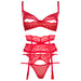 Axami Sexy Lace Open Bra String Thong Garter Belt Red Intimates Set V-6721 V-6722 V-6728