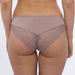 Sheer Mesh Tulle Embroidered Brief Panty Rosalia Taupe Underwear back view
