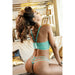 Axami Summer Love Intimates Set Long Linge Bra String Panty Aqua back view