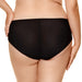Sheer Low Rise Bikini Panty Gorteks Fiore Black plus back view
