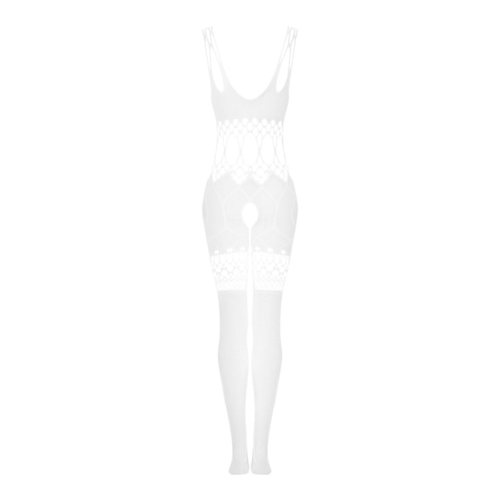 Sexy Cutouts Crotchless Bodystocking Obsessive White