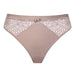 Soft Mesh Tulle Embroidered Tanga Panty Taupe Underwear