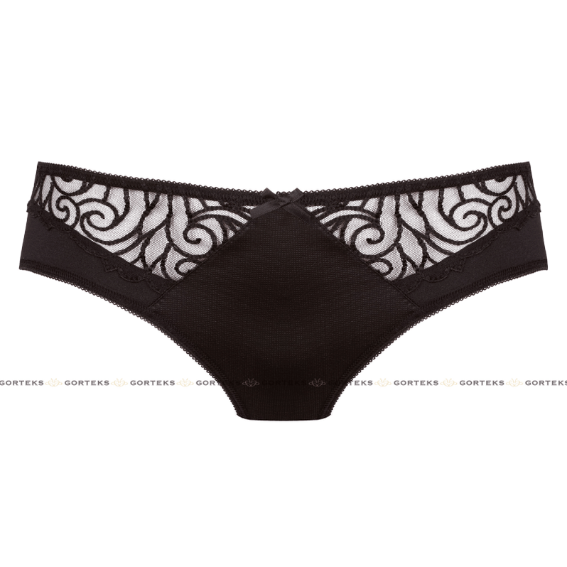 Sheer Embroidered Bikini Panty Gorteks Onyx Free Shipping — Lavinia