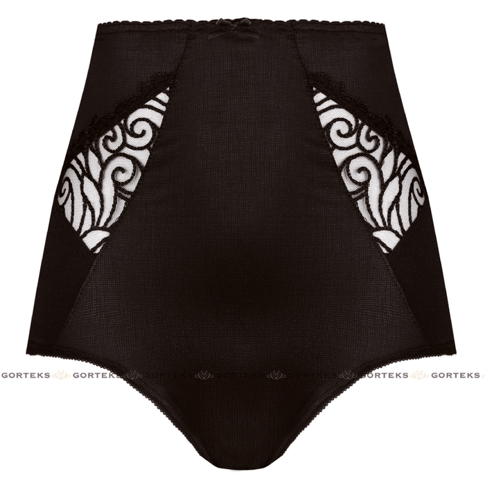 Sheer Embroidered High Waist Panty Gorteks Onyx Free Shipping