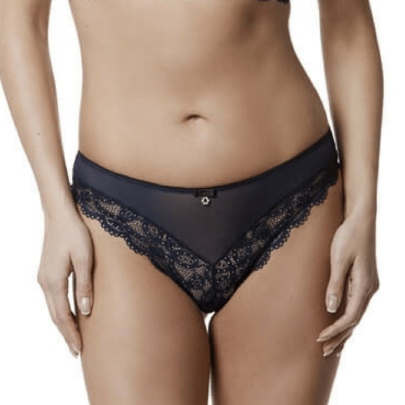 SHEER LACE THONG PANTY MONTELLE INTIMATES BLUE TWILIGHT (MT9218)