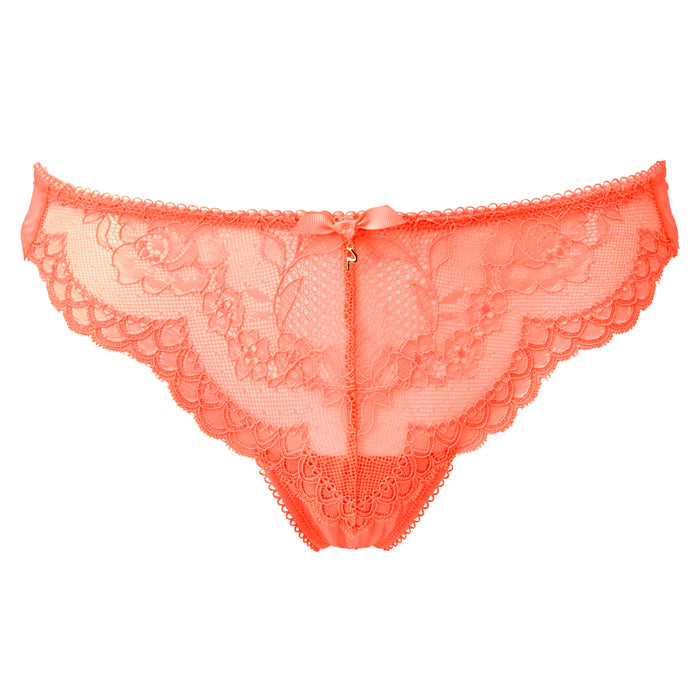 Soft Sheer Lace Thong Panty Gossard Superboost Neon Coral